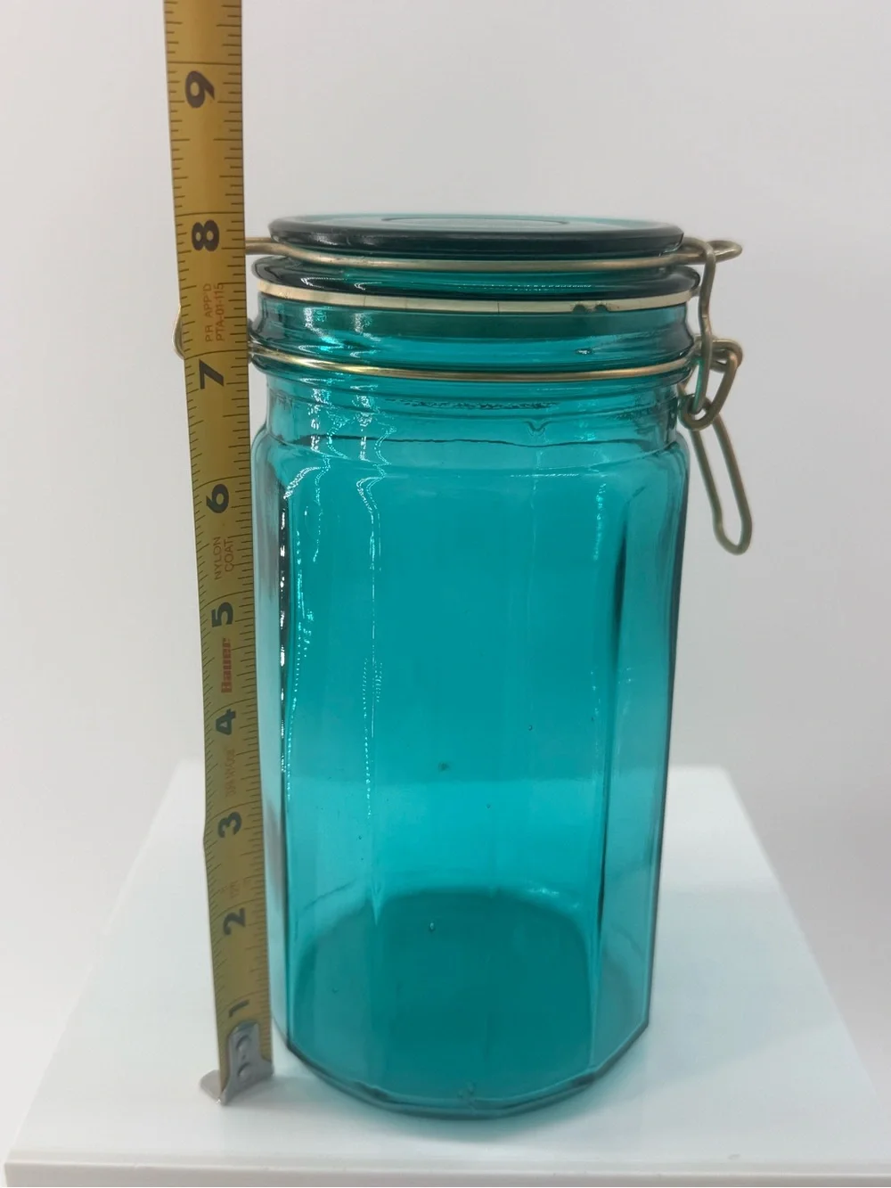 Airtight Glass Storage Jar - Teal Blue Swing-Top Canister
